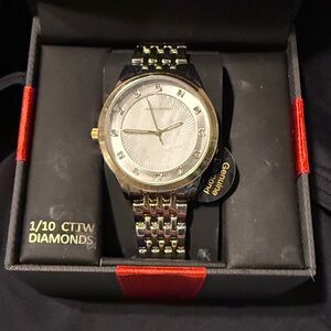 Two-Tone Women's Bracelet Watch with Crystal Markers